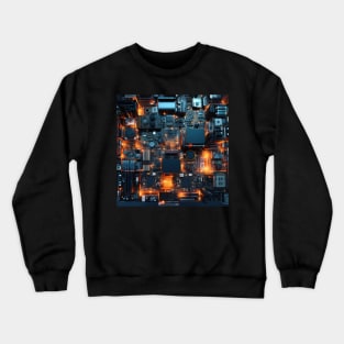 Cyber Circuit Cityscape Crewneck Sweatshirt